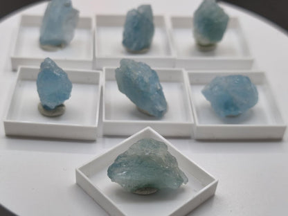 Aquamarin Rohkristall aus Sambia – Naturbelassener blauer Beryll Stufe Mineralien Sammler Heilstein Deko Geschenk Kristall - Art of Nature Berlin