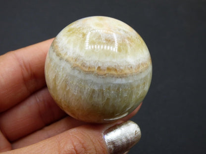 Aragonit "Caoti" gelb ~ Magische Edelstein Kugel Massage & Deko Sphere Crystal Spielkugel Meditation ~HIPPIE ~GOA Boho Heilstein Naturschatz - Art of Nature Berlin