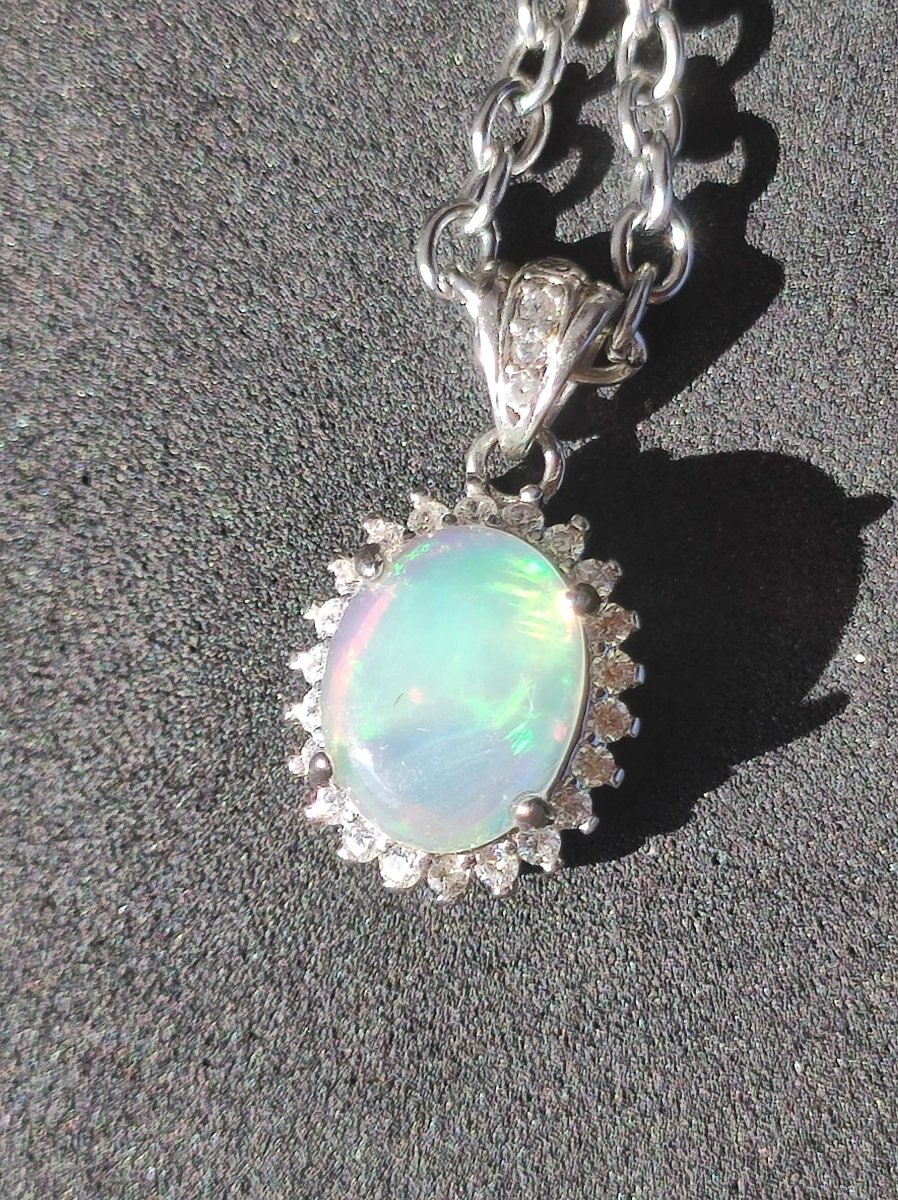 Äthiopien Opal 925 Silber - Edelstein Kette bunt Rarität Edel Natur Heilstein Kristalle Anhänger Mann Frau Geschenk Er Sie Vater Rarität - Art of Nature Berlin