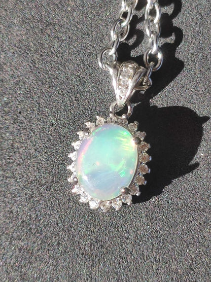 Äthiopien Opal 925 Silber - Edelstein Kette bunt Rarität Edel Natur Heilstein Kristalle Anhänger Mann Frau Geschenk Er Sie Vater Rarität - Art of Nature Berlin