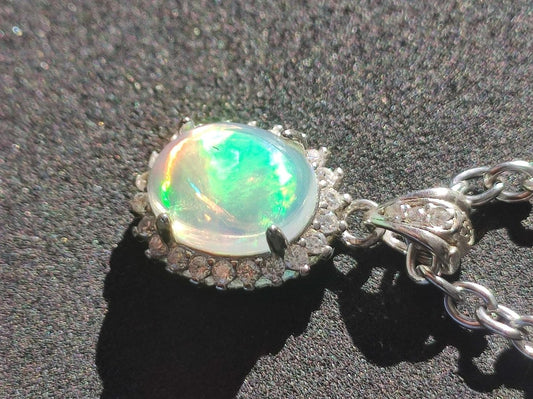 Äthiopien Opal 925 Silber - Edelstein Kette bunt Rarität Edel Natur Heilstein Kristalle Anhänger Mann Frau Geschenk Er Sie Vater Rarität - Art of Nature Berlin