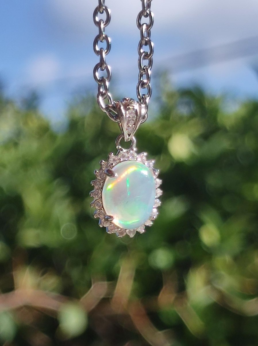 Äthiopien Opal 925 Silber - Edelstein Kette bunt Rarität Edel Natur Heilstein Kristalle Anhänger Mann Frau Geschenk Er Sie Vater Rarität - Art of Nature Berlin