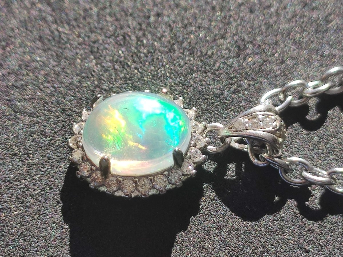 Äthiopien Opal 925 Silber - Edelstein Kette bunt Rarität Edel Natur Heilstein Kristalle Anhänger Mann Frau Geschenk Er Sie Vater Rarität - Art of Nature Berlin