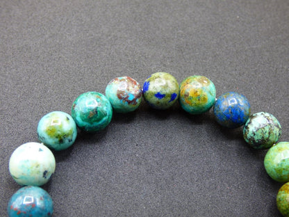 Azurit Chrysocoll - Edelstein Stretch Armband blau grün Natur Heilstein Kristall Rarität Geschenk Mann Frau Schwester Bruder Mutter Er Sie - Art of Nature Berlin