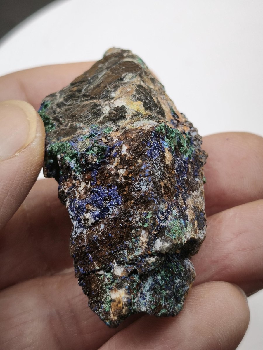 Azurit & Chrysokoll aus Marokko Stufe Heilstein Edelstein Mineral Sammler - Art of Nature Berlin