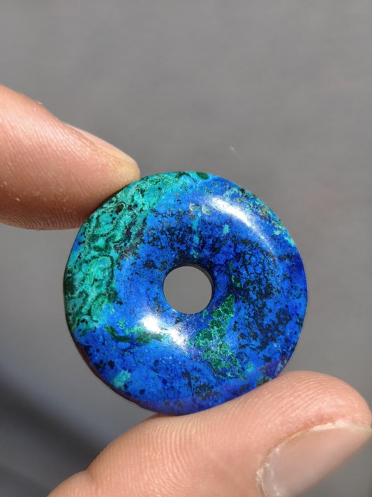Azurit - Malachit - Chrysocoll blau grün ~ Edelstein Kette HIPPIE GOA Boho Tibet Ethno Nature Donut Schutzsymbol Heilstein Sammler Mann Frau - Art of Nature Berlin
