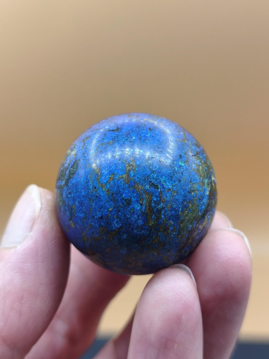 AZURIT Malachit Chrysocoll Sphere Kristalle blau Natur Edelstein Kugel Deko Wohnen Meditation Heilstein Rarität Sammler Mineralien Unikat - Art of Nature Berlin
