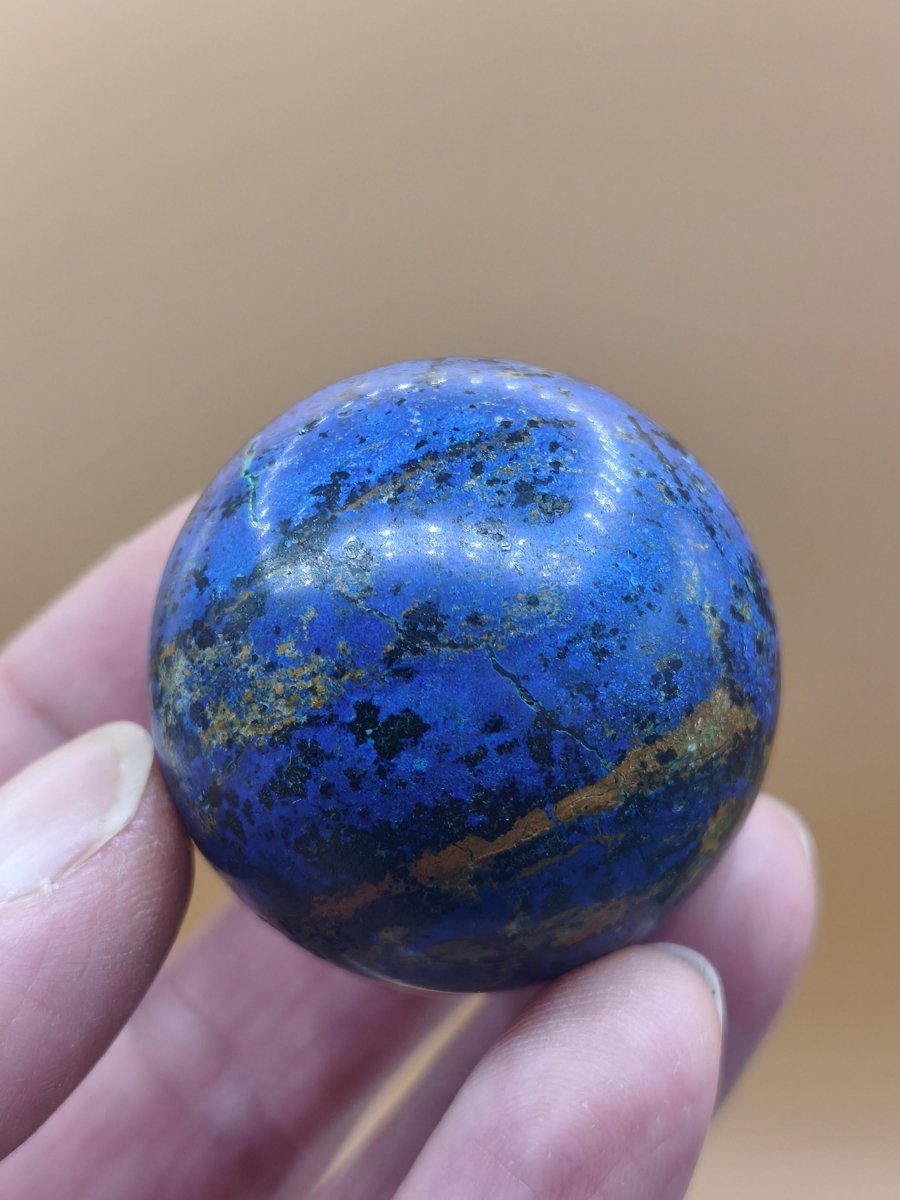 AZURIT Malachit Chrysocoll Sphere Kristalle blau Natur Edelstein Kugel Deko Wohnen Meditation Heilstein Rarität Sammler Mineralien Unikat - Art of Nature Berlin
