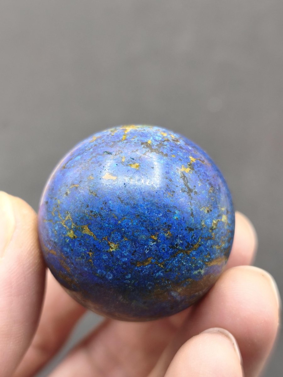 AZURIT Malachit Chrysocoll Sphere Kristalle blau Natur Edelstein Kugel Deko Wohnen Meditation Heilstein Rarität Sammler Mineralien Unikat - Art of Nature Berlin