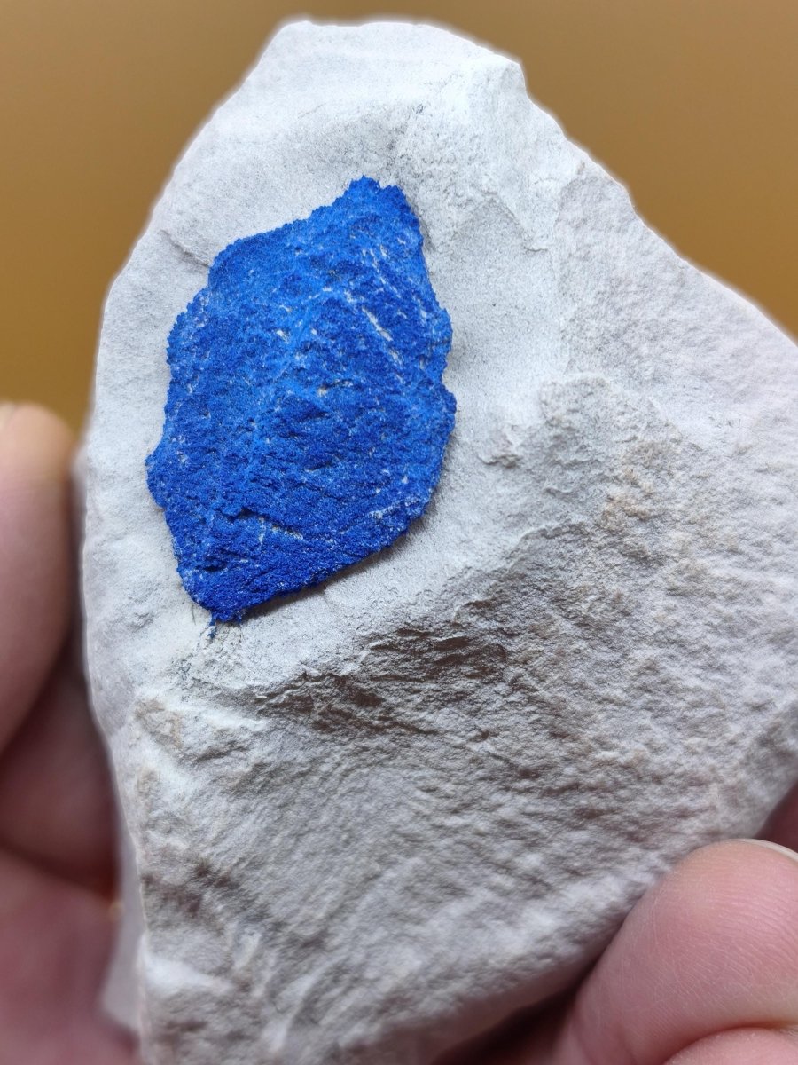 Azurit-Sonnen auf heller Matrix - intensiv blaue Mineralstufe 87 × 63 mm Edelstein Mineral Natur Energie Heilstein Groß Unikat Rarität - Art of Nature Berlin