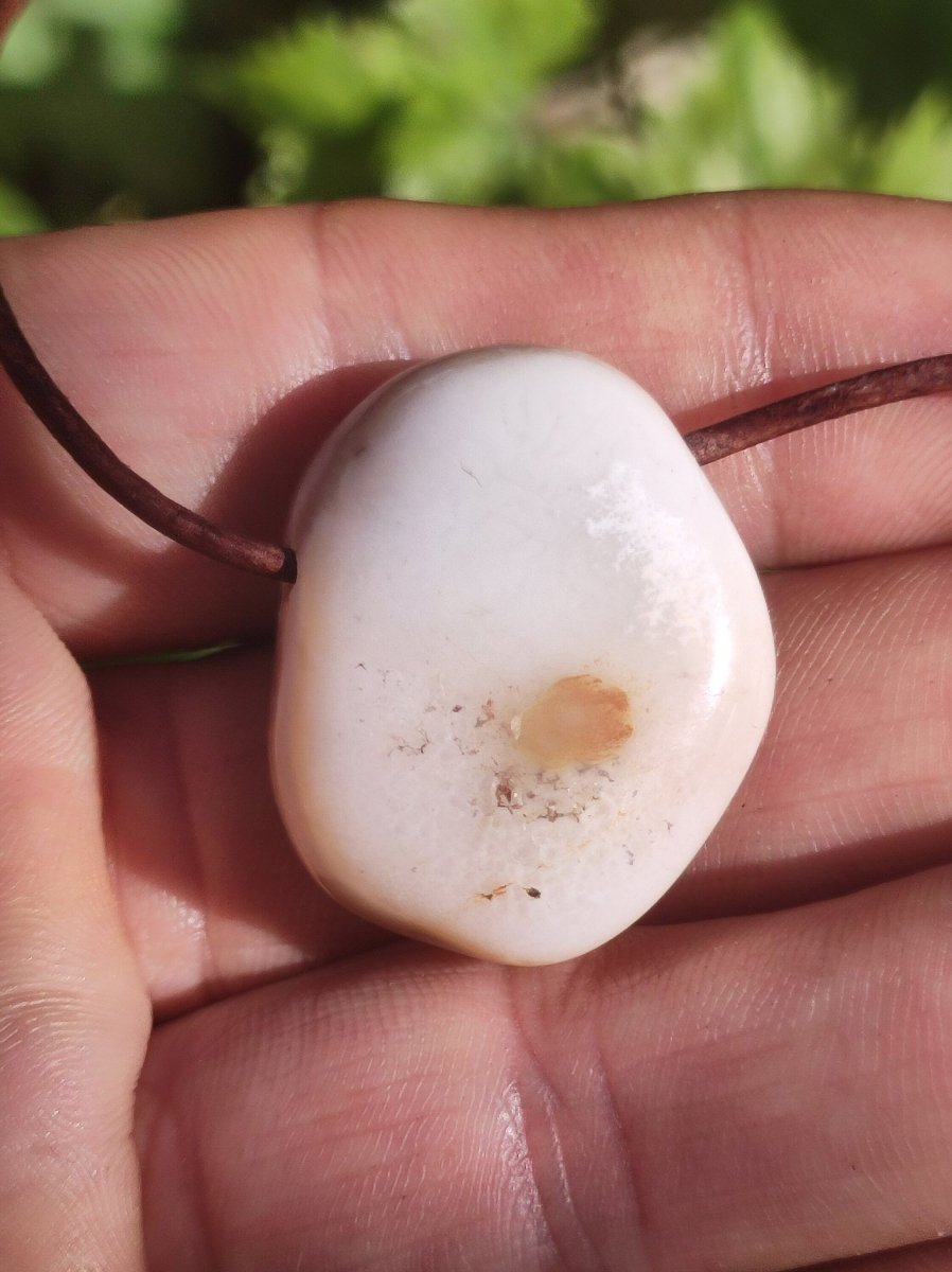 Bahia Achat - Edelstein Kette gelb Natur Heilstein Schutz Glück Mann Frau Kind Er Sie Freund Glück Boho Tibet Ethno Rarität Geschenk Unikat - Art of Nature Berlin