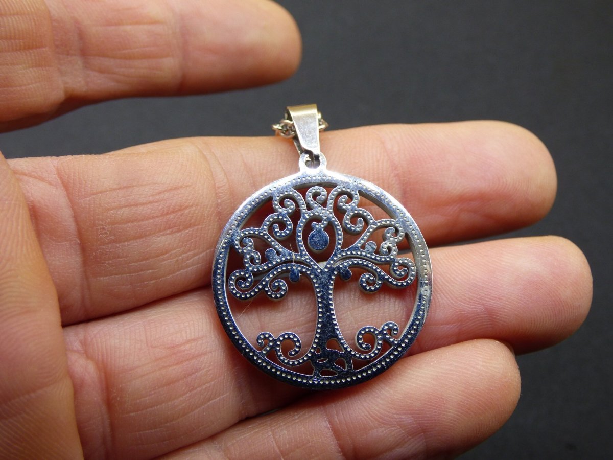 Baum Anhänger Kette ~ 304 Edelstahl Silbern ~Tibet ~HIPPIE ~GOA ~Boho ~Tibet ~Ethno ~Nature ~Esoterik ~Ethnic ~Indian~Lebensbaum~Wurzeln - Art of Nature Berlin