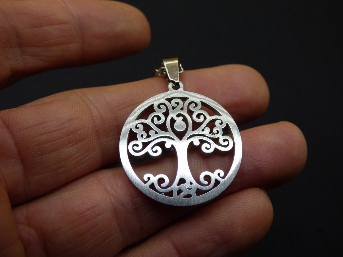 Baum Anhänger Kette ~ 304 Edelstahl Silbern ~Tibet ~HIPPIE ~GOA ~Boho ~Tibet ~Ethno ~Nature ~Esoterik ~Ethnic ~Indian~Lebensbaum~Wurzeln - Art of Nature Berlin