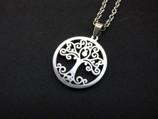 Baum Anhänger Kette ~ 304 Edelstahl Silbern ~Tibet ~HIPPIE ~GOA ~Boho ~Tibet ~Ethno ~Nature ~Esoterik ~Ethnic ~Indian~Lebensbaum~Wurzeln - Art of Nature Berlin