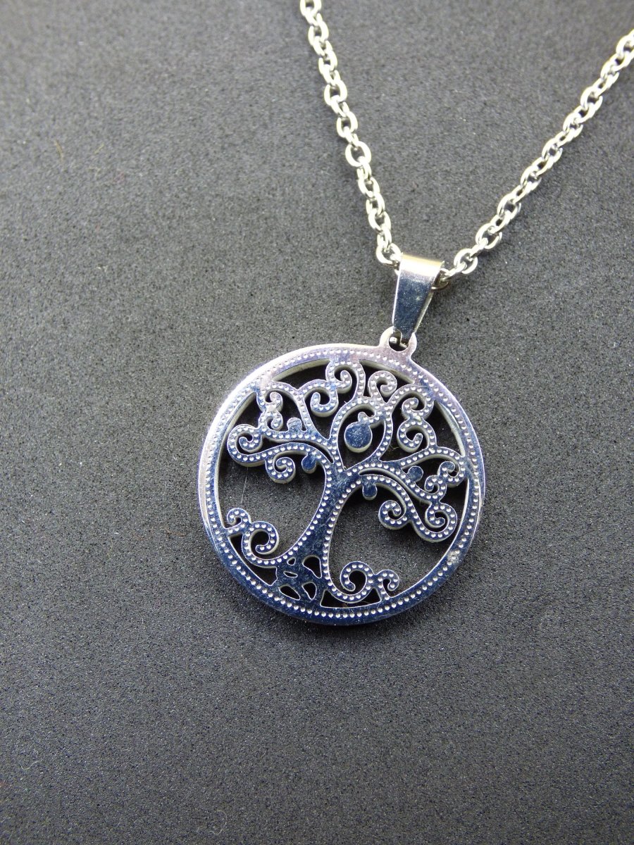 Baum Anhänger Kette ~ 304 Edelstahl Silbern ~Tibet ~HIPPIE ~GOA ~Boho ~Tibet ~Ethno ~Nature ~Esoterik ~Ethnic ~Indian~Lebensbaum~Wurzeln - Art of Nature Berlin