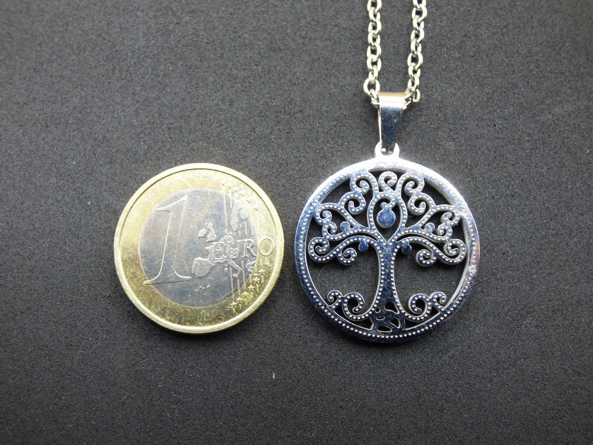 Baum Anhänger Kette ~ 304 Edelstahl Silbern ~Tibet ~HIPPIE ~GOA ~Boho ~Tibet ~Ethno ~Nature ~Esoterik ~Ethnic ~Indian~Lebensbaum~Wurzeln - Art of Nature Berlin