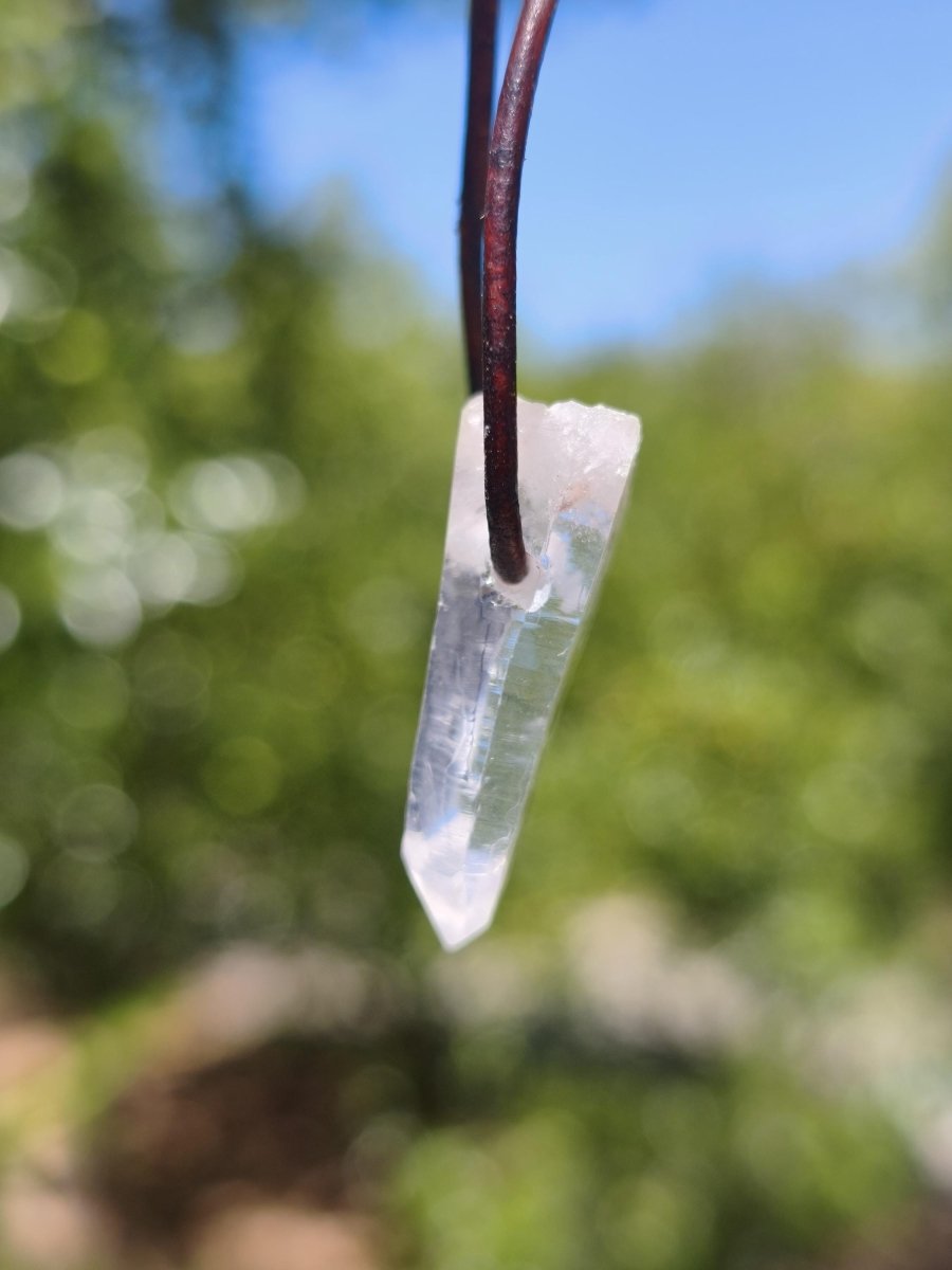 Bergkristall / Clear Quarz Spitze A - Edelstein Kette Natur Klar Schutz Heilstein Kristall Mann Frau Er Sie Geschenk Freund Glück Chakra - Art of Nature Berlin