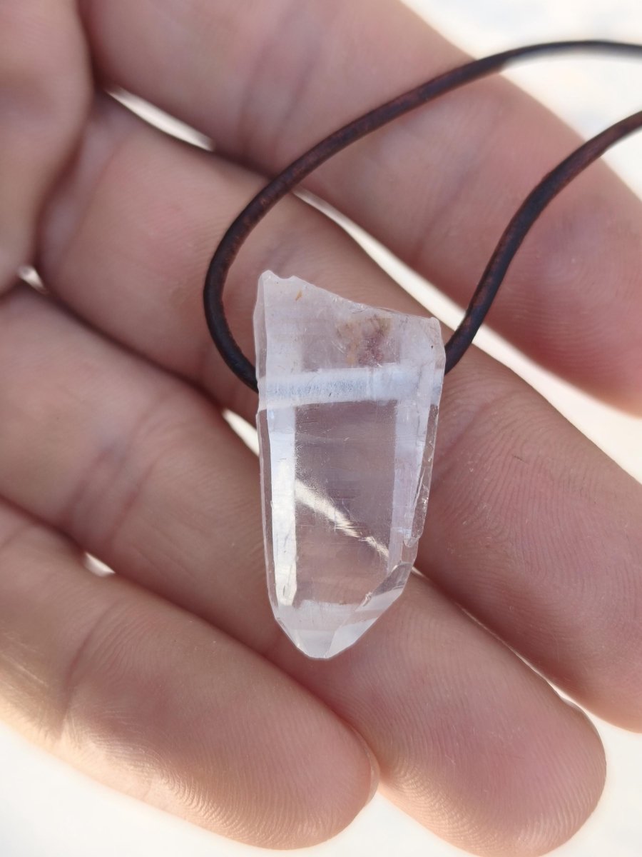 Bergkristall / Clear Quarz Spitze A - Edelstein Kette Natur Klar Schutz Heilstein Kristall Mann Frau Er Sie Geschenk Freund Glück Chakra - Art of Nature Berlin
