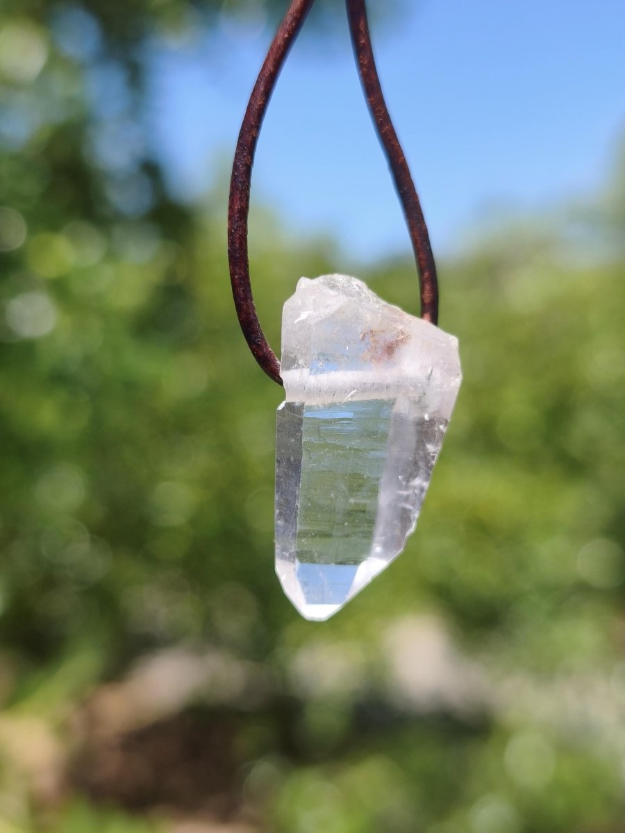 Bergkristall / Clear Quarz Spitze A - Edelstein Kette Natur Klar Schutz Heilstein Kristall Mann Frau Er Sie Geschenk Freund Glück Chakra - Art of Nature Berlin
