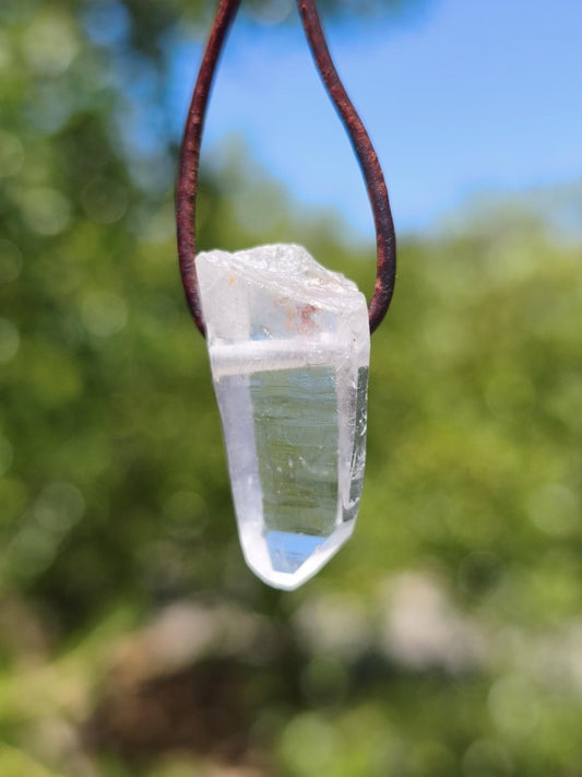 Bergkristall / Clear Quarz Spitze A - Edelstein Kette Natur Klar Schutz Heilstein Kristall Mann Frau Er Sie Geschenk Freund Glück Chakra - Art of Nature Berlin