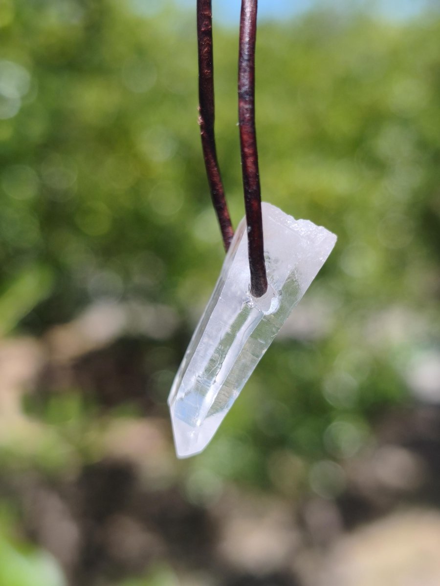 Bergkristall / Clear Quarz Spitze A - Edelstein Kette Natur Klar Schutz Heilstein Kristall Mann Frau Er Sie Geschenk Freund Glück Chakra - Art of Nature Berlin