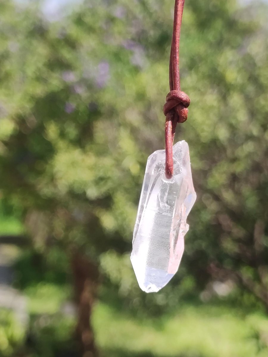 Bergkristall / Clear Quarz Spitze A - Edelstein Kette Natur Klar Schutz Heilstein Kristall Mann Frau Er Sie Geschenk Freund Glück Chakra - Art of Nature Berlin