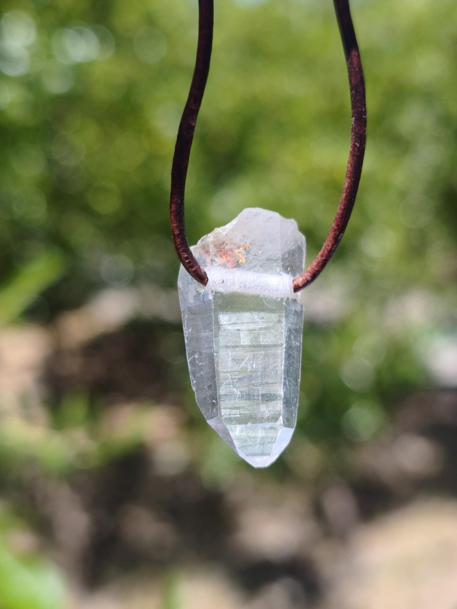 Bergkristall / Clear Quarz Spitze A - Edelstein Kette Natur Klar Schutz Heilstein Kristall Mann Frau Er Sie Geschenk Freund Glück Chakra - Art of Nature Berlin