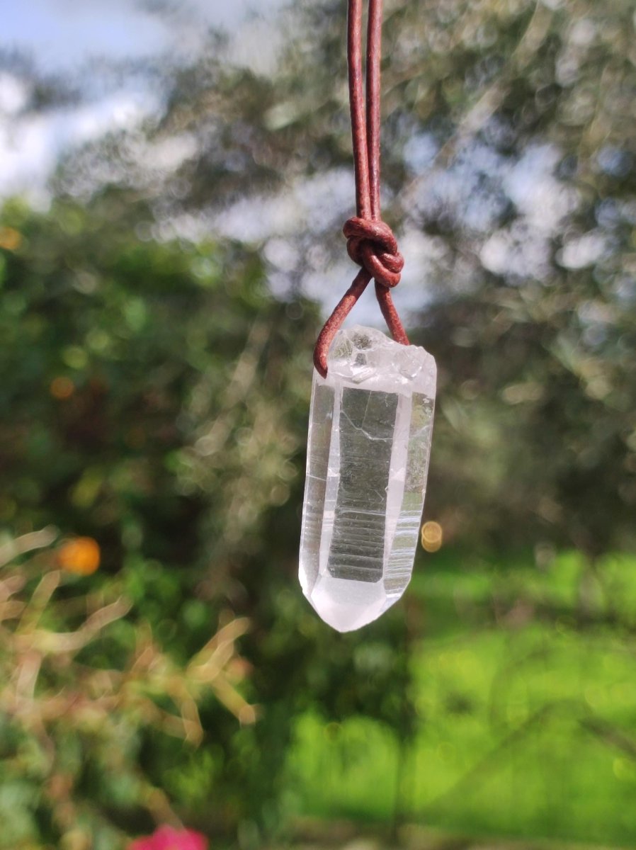 Bergkristall Spitze ~ Edelstein Kette Natur Klar Schutz Rarität Heilstein Kristall Mann Frau Er Sie Geschenk Freund Goa Hippie Glück Chakra - Art of Nature Berlin