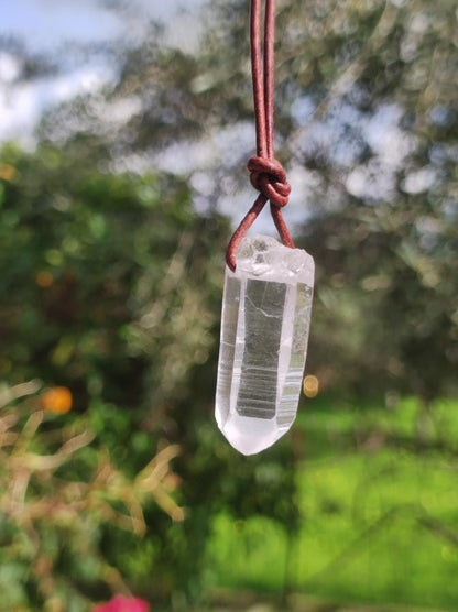 Bergkristall Spitze ~ Edelstein Kette Natur Klar Schutz Rarität Heilstein Kristall Mann Frau Er Sie Geschenk Freund Goa Hippie Glück Chakra - Art of Nature Berlin