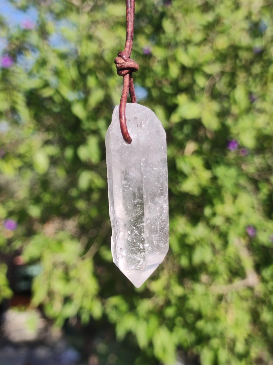 Bergkristall Spitze ~ Edelstein Kette Natur Klar Schutz Rarität Heilstein Kristall Mann Frau Er Sie Geschenk Freund Goa Hippie Glück Chakra - Art of Nature Berlin