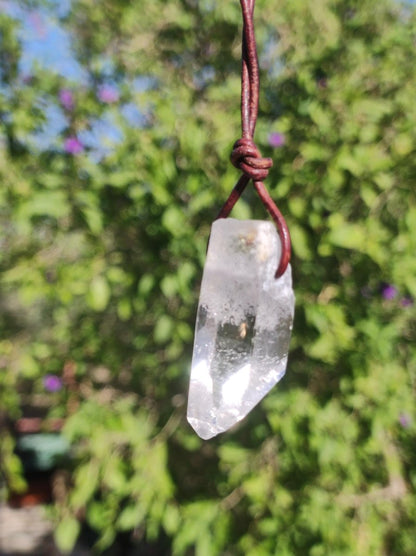 Bergkristall Spitze ~ Edelstein Kette Natur Klar Schutz Rarität Heilstein Kristall Mann Frau Er Sie Geschenk Freund Goa Hippie Glück Chakra - Art of Nature Berlin