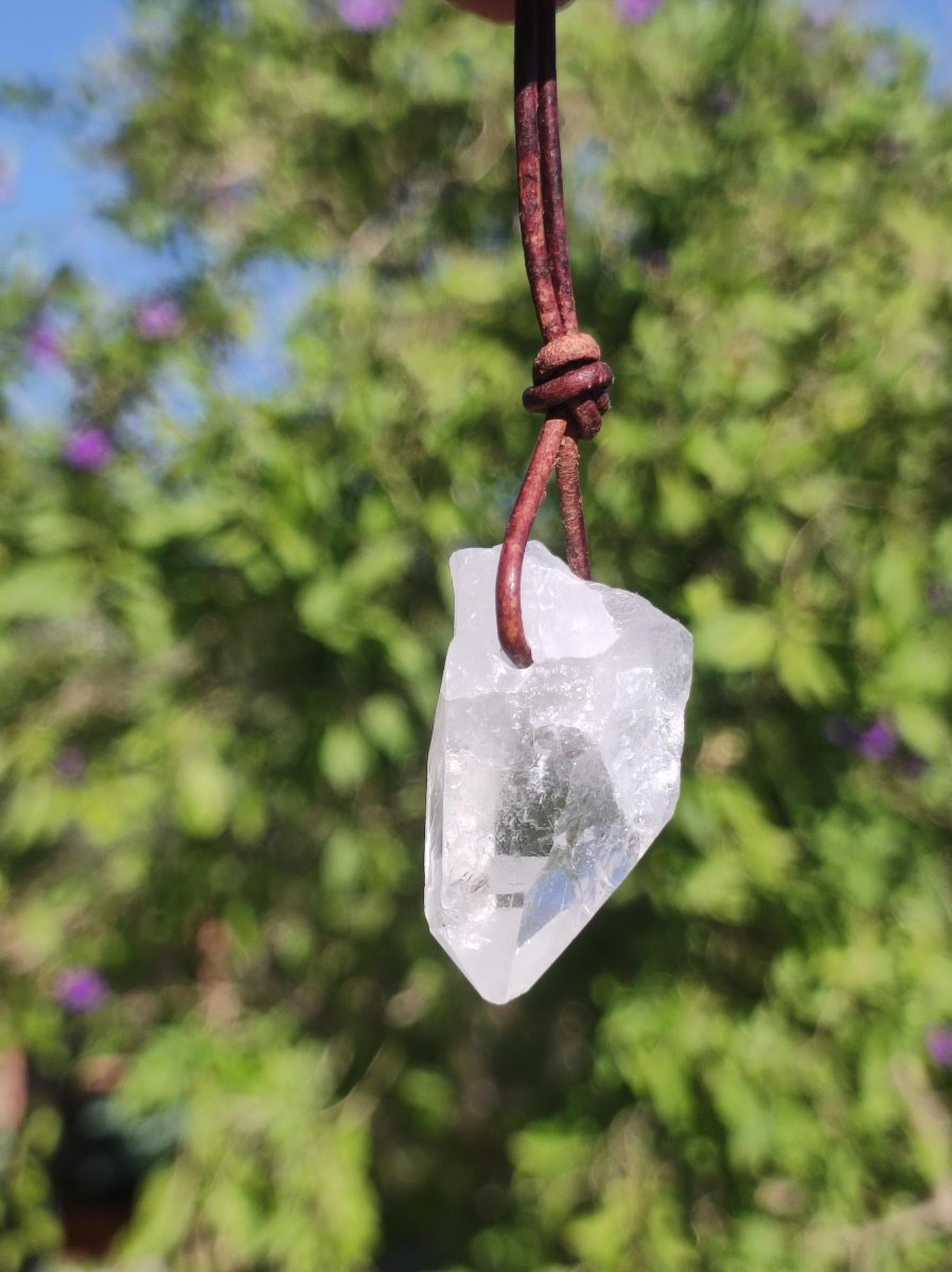 Bergkristall Spitze ~ Edelstein Kette Natur Klar Schutz Rarität Heilstein Kristall Mann Frau Er Sie Geschenk Freund Goa Hippie Glück Chakra - Art of Nature Berlin