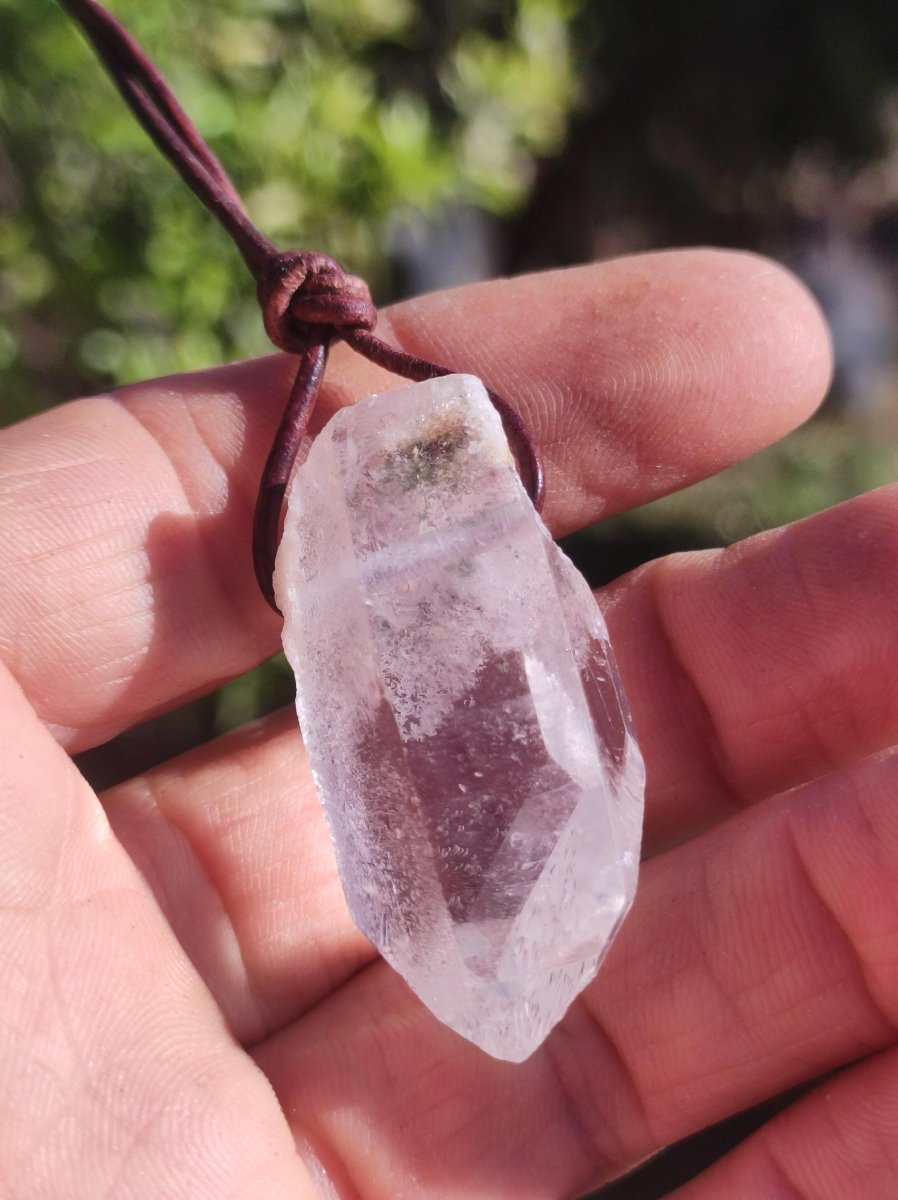 Bergkristall Spitze ~ Edelstein Kette Natur Klar Schutz Rarität Heilstein Kristall Mann Frau Er Sie Geschenk Freund Goa Hippie Glück Chakra - Art of Nature Berlin