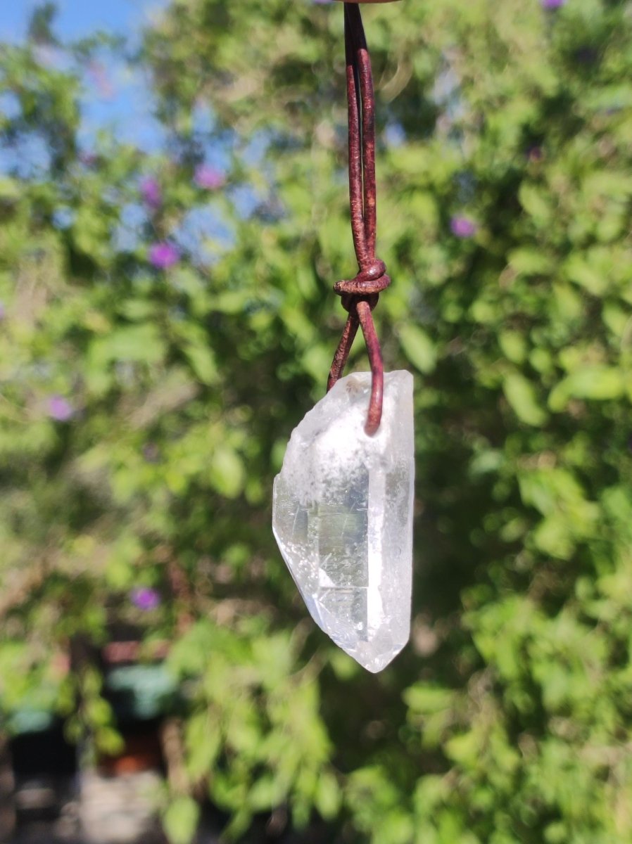 Bergkristall Spitze ~ Edelstein Kette Natur Klar Schutz Rarität Heilstein Kristall Mann Frau Er Sie Geschenk Freund Goa Hippie Glück Chakra - Art of Nature Berlin