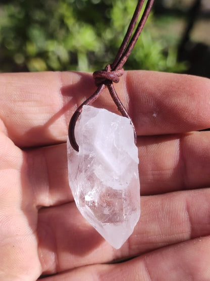 Bergkristall Spitze ~ Edelstein Kette Natur Klar Schutz Rarität Heilstein Kristall Mann Frau Er Sie Geschenk Freund Goa Hippie Glück Chakra - Art of Nature Berlin