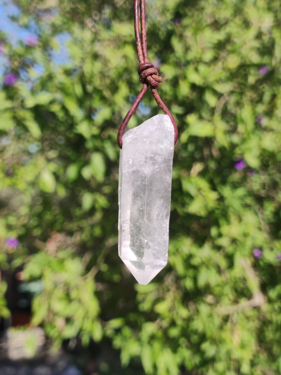 Bergkristall Spitze ~ Edelstein Kette Natur Klar Schutz Rarität Heilstein Kristall Mann Frau Er Sie Geschenk Freund Goa Hippie Glück Chakra - Art of Nature Berlin