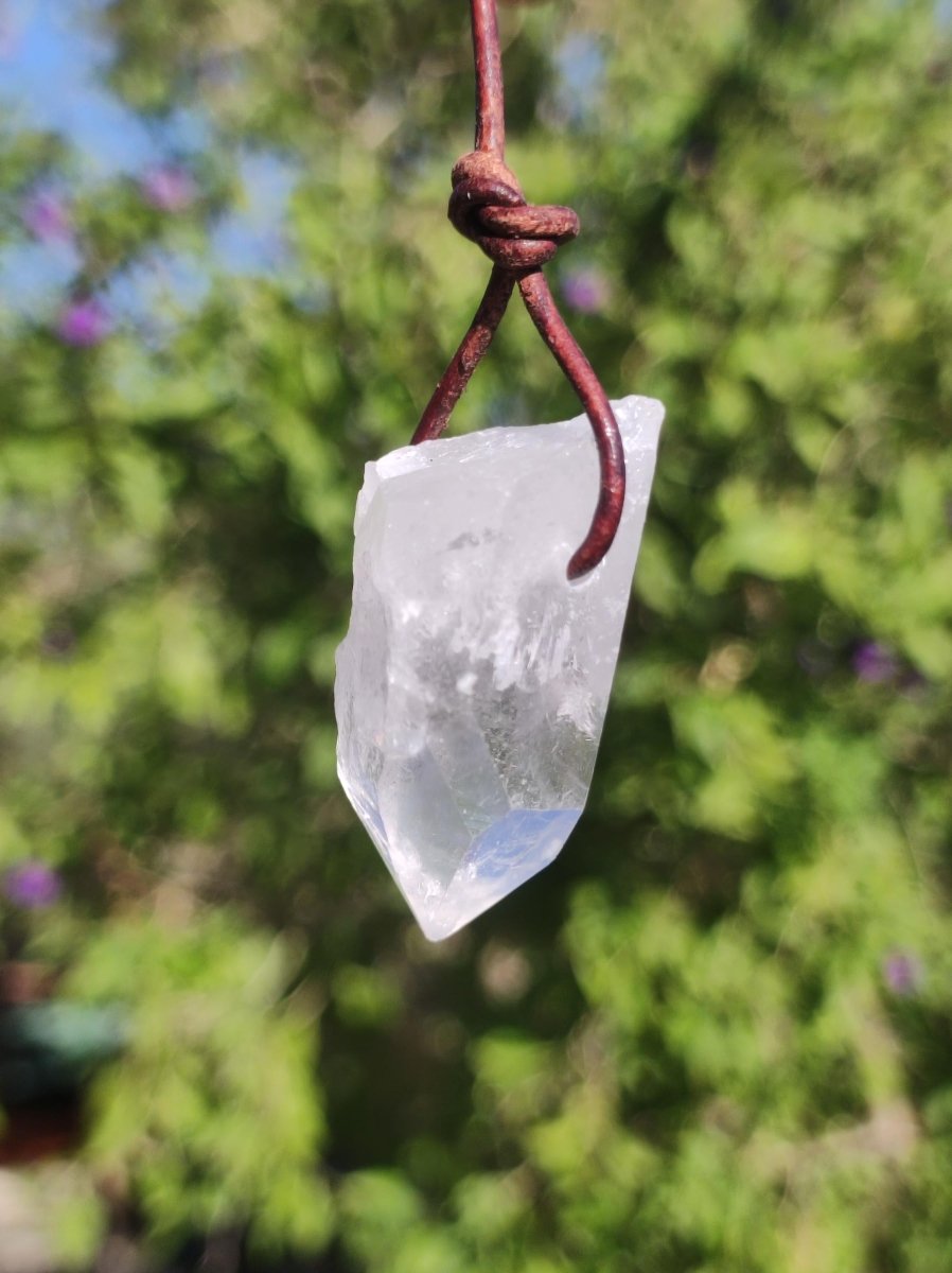 Bergkristall Spitze ~ Edelstein Kette Natur Klar Schutz Rarität Heilstein Kristall Mann Frau Er Sie Geschenk Freund Goa Hippie Glück Chakra - Art of Nature Berlin