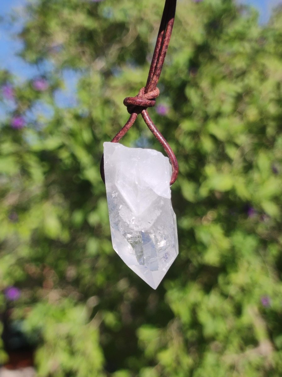 Bergkristall Spitze ~ Edelstein Kette Natur Klar Schutz Rarität Heilstein Kristall Mann Frau Er Sie Geschenk Freund Goa Hippie Glück Chakra - Art of Nature Berlin