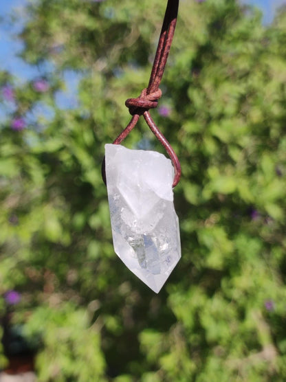 Bergkristall Spitze ~ Edelstein Kette Natur Klar Schutz Rarität Heilstein Kristall Mann Frau Er Sie Geschenk Freund Goa Hippie Glück Chakra - Art of Nature Berlin