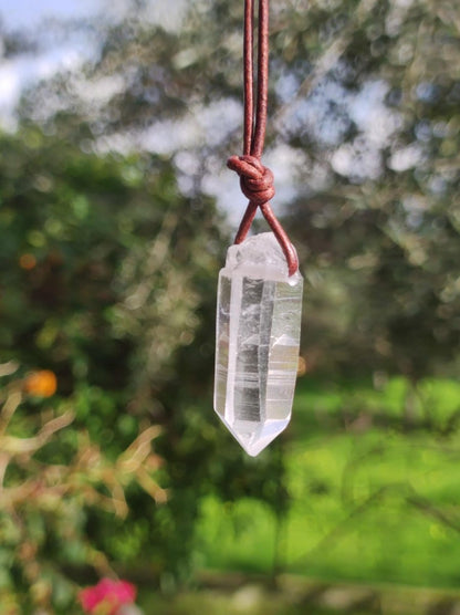 Bergkristall Spitze ~ Edelstein Kette Natur Klar Schutz Rarität Heilstein Kristall Mann Frau Er Sie Geschenk Freund Goa Hippie Glück Chakra - Art of Nature Berlin
