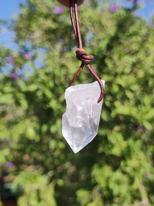 Bergkristall Spitze ~ Edelstein Kette Natur Klar Schutz Rarität Heilstein Kristall Mann Frau Er Sie Geschenk Freund Goa Hippie Glück Chakra - Art of Nature Berlin