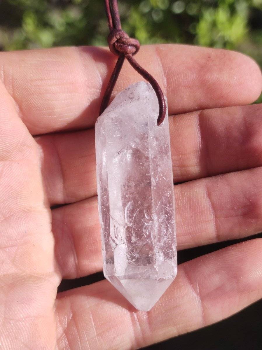 Bergkristall Spitze ~ Edelstein Kette Natur Klar Schutz Rarität Heilstein Kristall Mann Frau Er Sie Geschenk Freund Goa Hippie Glück Chakra - Art of Nature Berlin