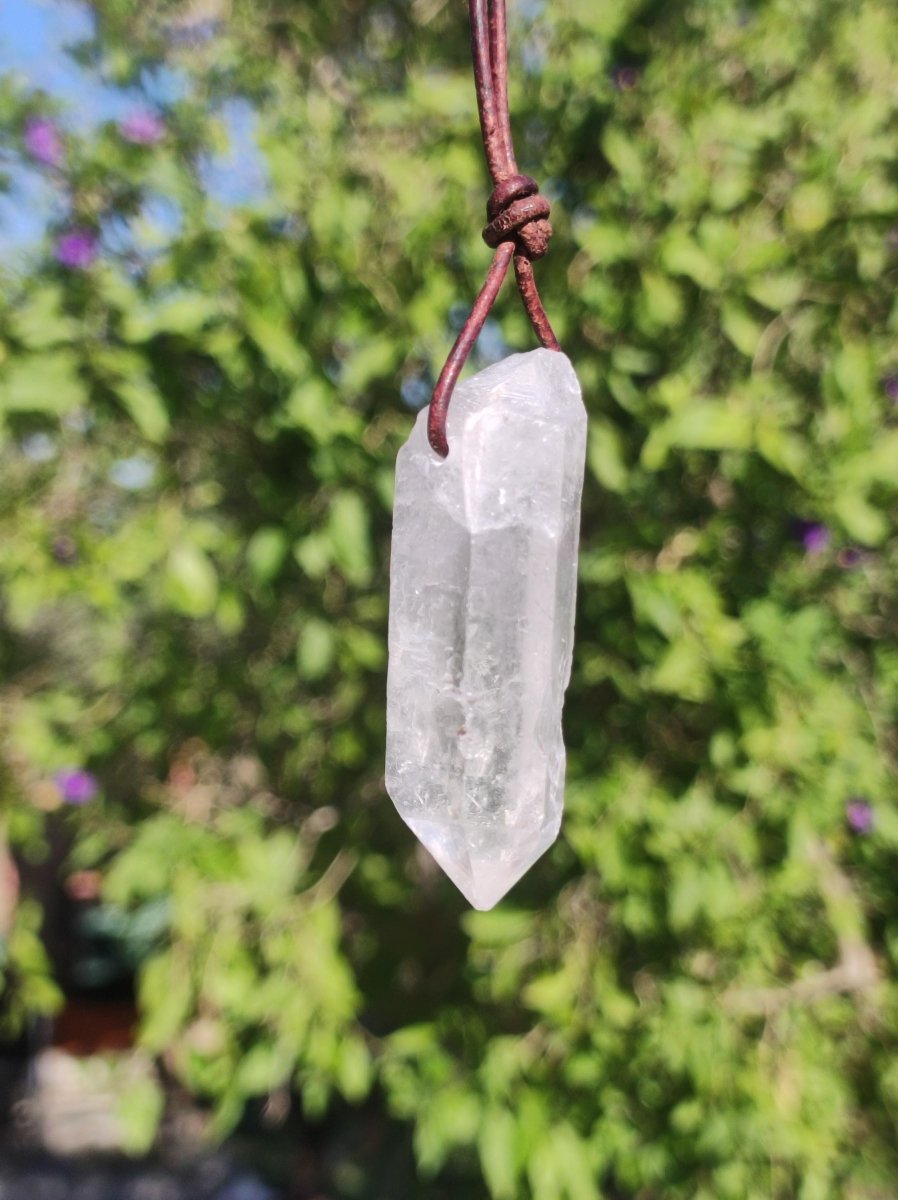 Bergkristall Spitze ~ Edelstein Kette Natur Klar Schutz Rarität Heilstein Kristall Mann Frau Er Sie Geschenk Freund Goa Hippie Glück Chakra - Art of Nature Berlin