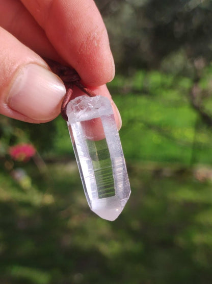 Bergkristall Spitze ~ Edelstein Kette Natur Klar Schutz Rarität Heilstein Kristall Mann Frau Er Sie Geschenk Freund Goa Hippie Glück Chakra - Art of Nature Berlin