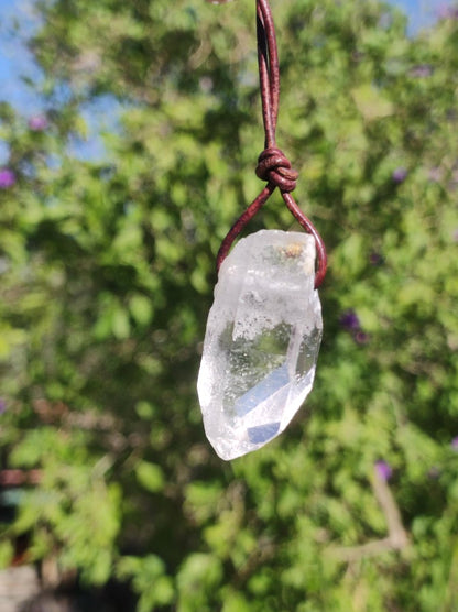 Bergkristall Spitze ~ Edelstein Kette Natur Klar Schutz Rarität Heilstein Kristall Mann Frau Er Sie Geschenk Freund Goa Hippie Glück Chakra - Art of Nature Berlin