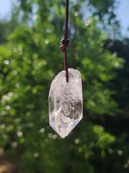 Bergkristall Spitze ~ Edelstein Kette Natur Klar Schutz Rarität Heilstein Kristall Mann Frau Er Sie Geschenk Freund Goa Hippie Glück Chakra - Art of Nature Berlin