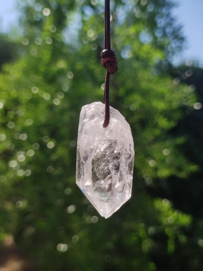 Bergkristall Spitze ~ Edelstein Kette Natur Klar Schutz Rarität Heilstein Kristall Mann Frau Er Sie Geschenk Freund Goa Hippie Glück Chakra - Art of Nature Berlin