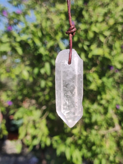 Bergkristall Spitze ~ Edelstein Kette Natur Klar Schutz Rarität Heilstein Kristall Mann Frau Er Sie Geschenk Freund Goa Hippie Glück Chakra - Art of Nature Berlin
