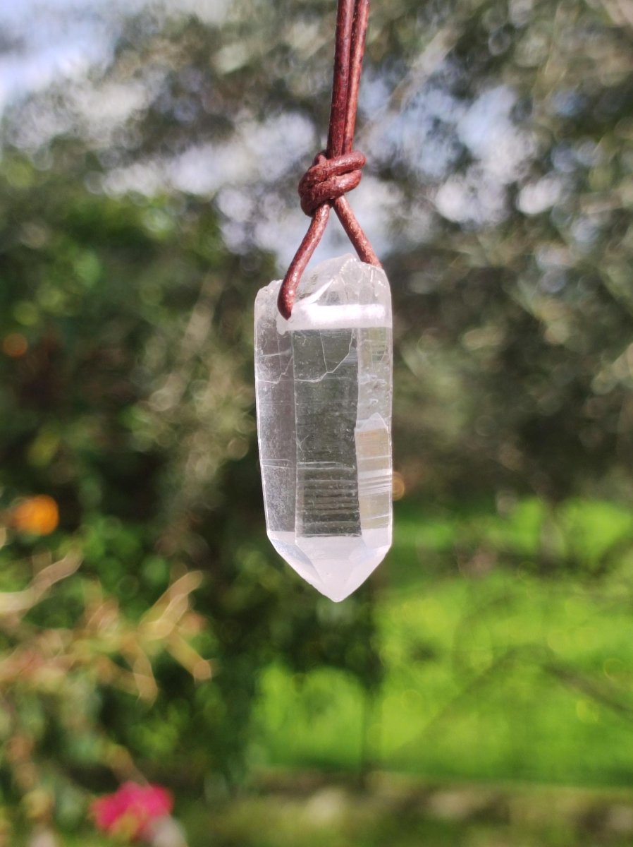 Bergkristall Spitze ~ Edelstein Kette Natur Klar Schutz Rarität Heilstein Kristall Mann Frau Er Sie Geschenk Freund Goa Hippie Glück Chakra - Art of Nature Berlin