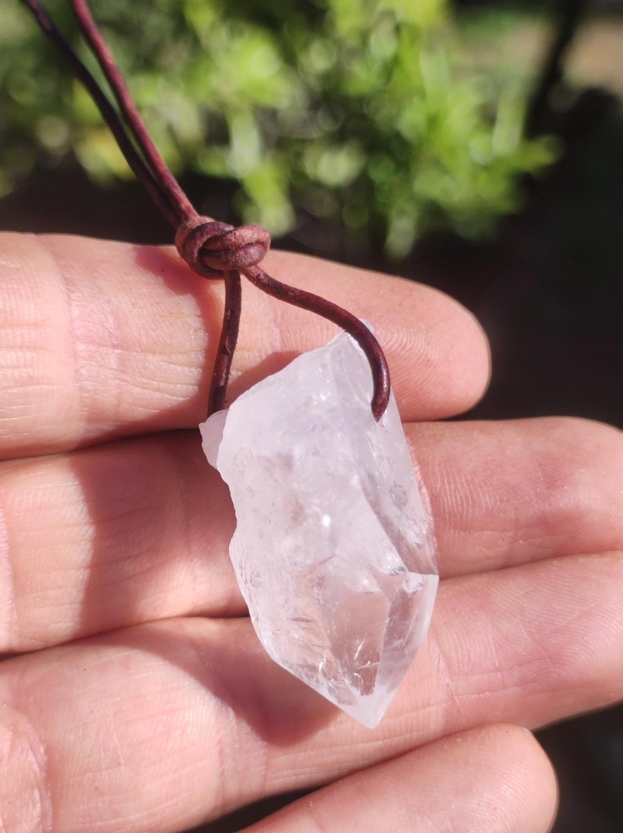 Bergkristall Spitze ~ Edelstein Kette Natur Klar Schutz Rarität Heilstein Kristall Mann Frau Er Sie Geschenk Freund Goa Hippie Glück Chakra - Art of Nature Berlin